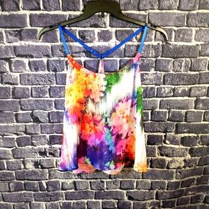 Sheer Floral Cropped Tank Top by Decree L